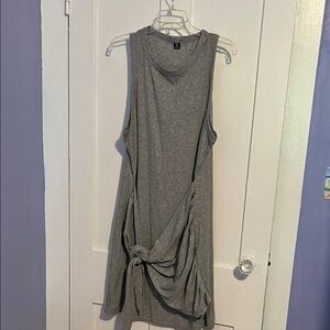 SHEIN Gray Knotted Midi Dress